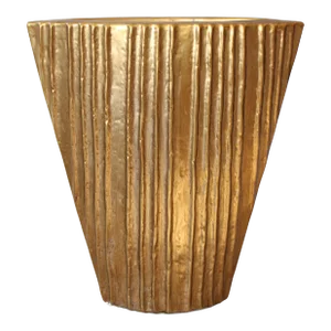 Ext Lrg. Contemporary Table Vase, Metallic Gold Foil Leaf