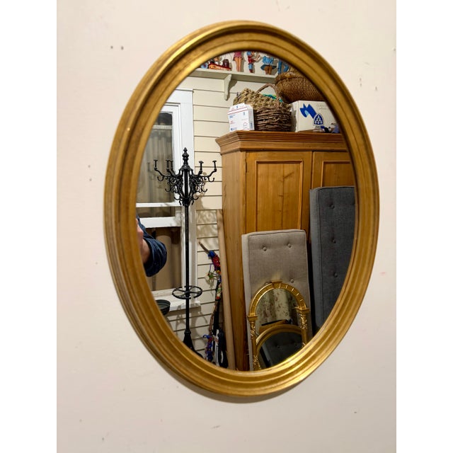Pair of Vintage Gilt Oval Mirrors For Sale - Image 12 of 12