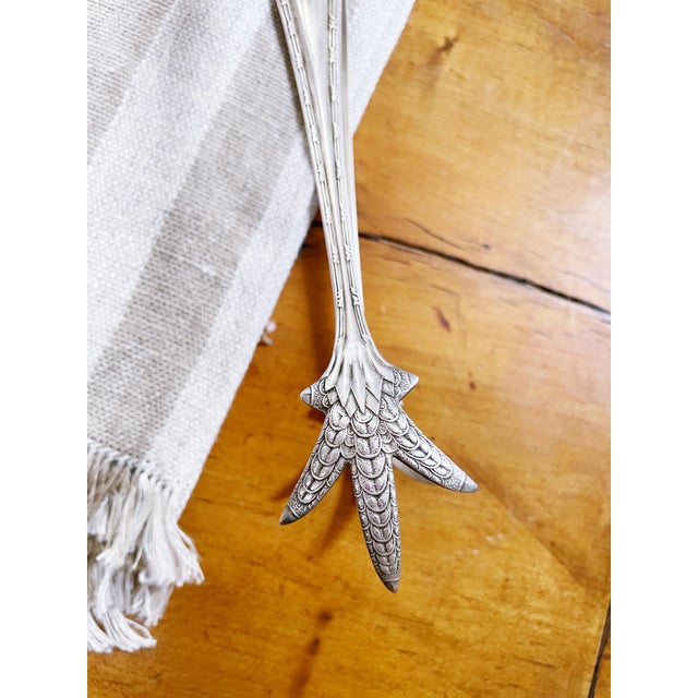 Art Deco Vintage Silverplate Ice Tongs From Matson Line Oceanliner For Sale - Image 3 of 6