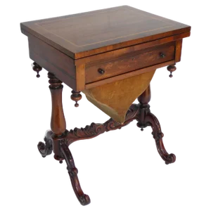 19th Century Victorian English Rosewood Games Table