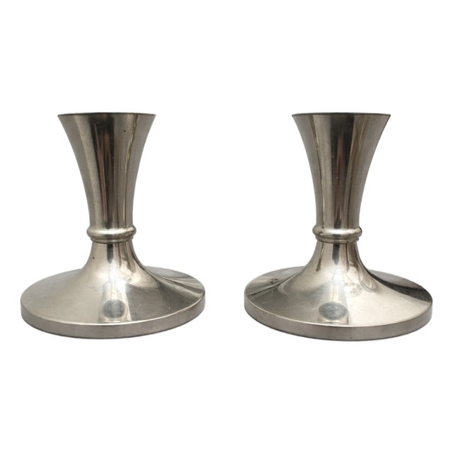 Model 2729 Pewter Candlesticks by Just Andersen, Denmark, 1940s, Set of 2 For Sale