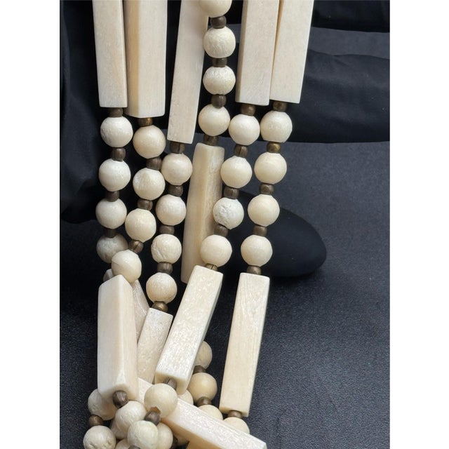 1980s African Bone Bead Necklace, Opera Length For Sale - Image 12 of 15