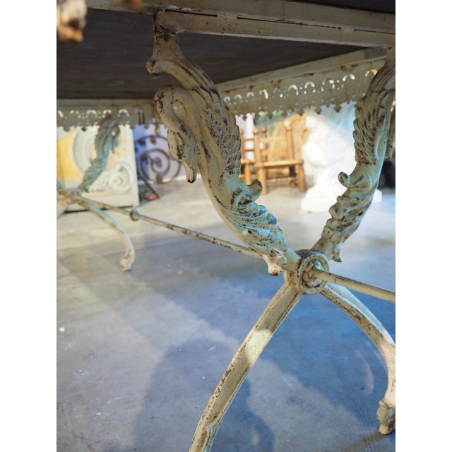 White A Long, Painted Antique Cast Iron Table From Aix-en-Provence, France Circa 1890 For Sale - Image 8 of 18