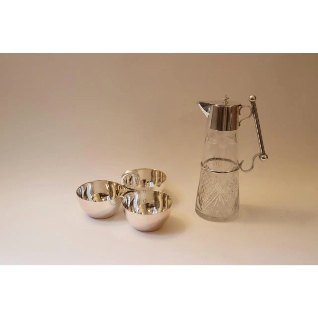 19th Century Nickel Silver & Crystal Water Pitcher For Sale In New York - Image 6 of 7