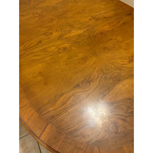 French 1960s Karges French Regency Louis XVI Burled Walnut Extension Dining Table For Sale - Image 3 of 6