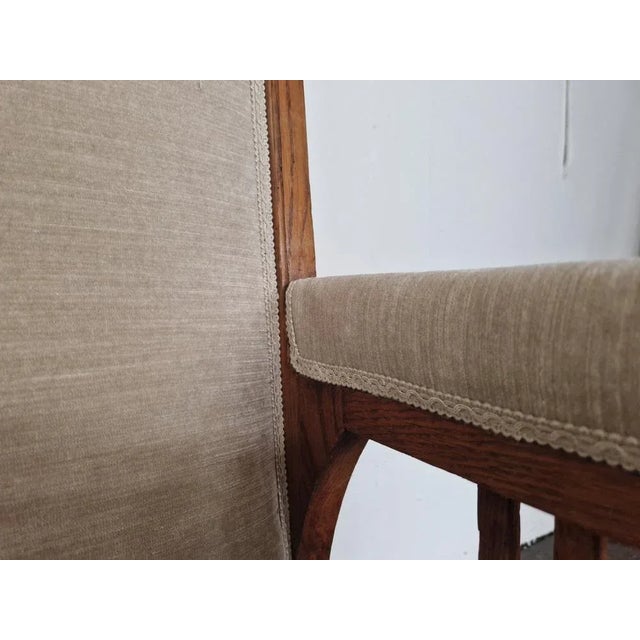 Wood Art Nouveau Oak Armchair attributed to Patriz Huber, Germany, 1900s For Sale - Image 7 of 8