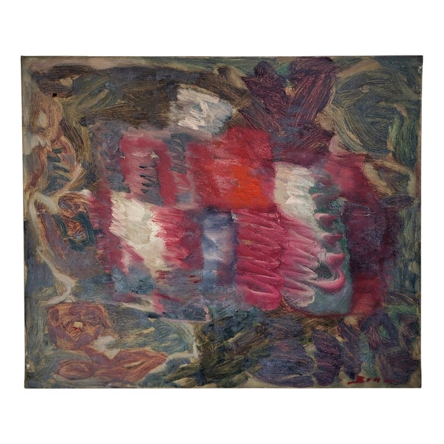 Boul, Abstract Composition, 1970s, Oil on Canvas For Sale