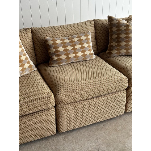 Charles Pfister Modernist Diamond-Jacquard Sofa Attributed to Charles Pfister for Knoll, 1970s For Sale - Image 4 of 18