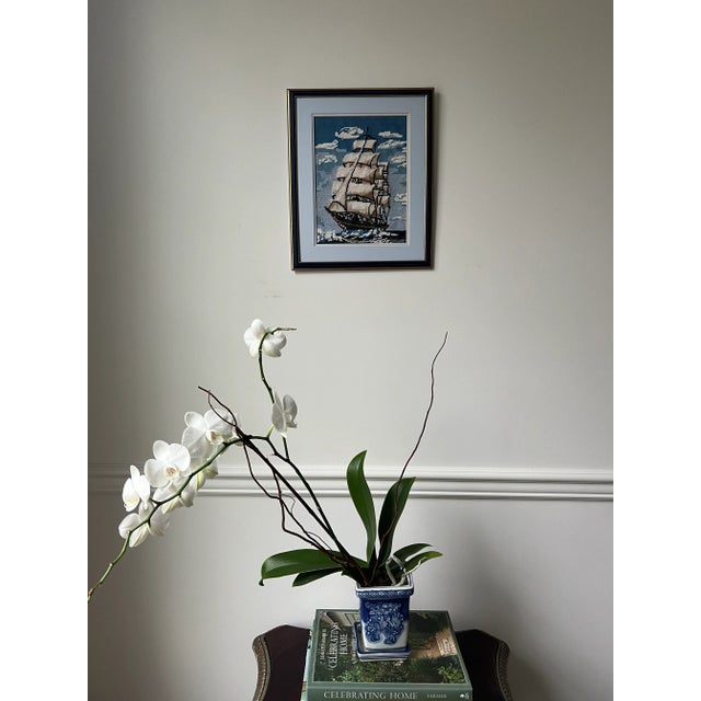 Traditional 1990s Needlepoint of Old Ship For Sale - Image 3 of 10