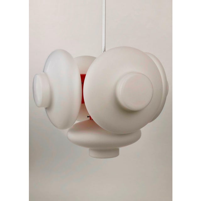 Glass Mid-Century Czech Republican Pendant Lamp from Napako For Sale - Image 7 of 18