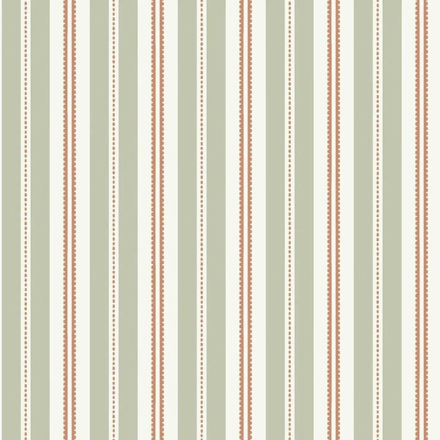 SAMPLE - Boråstapeter Hedda Wallpaper In Sage And Rust For Sale