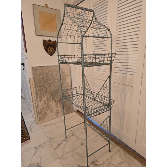 Vintage Mid Century Era 1940s Baby Blue French Etagere For Sale - Image 9 of 11