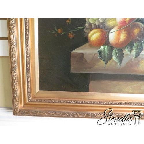 Gold Framed Oil on Canvas, Floral Arrangement For Sale - Image 4 of 9