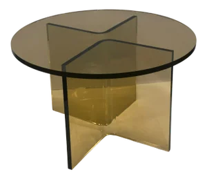Amber Acrylic Round Coffee Table