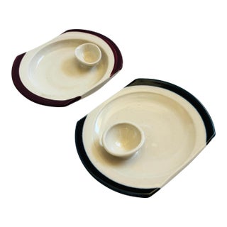 Studio Pottery Small Serving Plates - Set of 2 For Sale