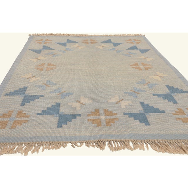 Mid-Century Modern Vintage Swedish Rollakan Rug, 04'06 X 06'11 For Sale - Image 3 of 11