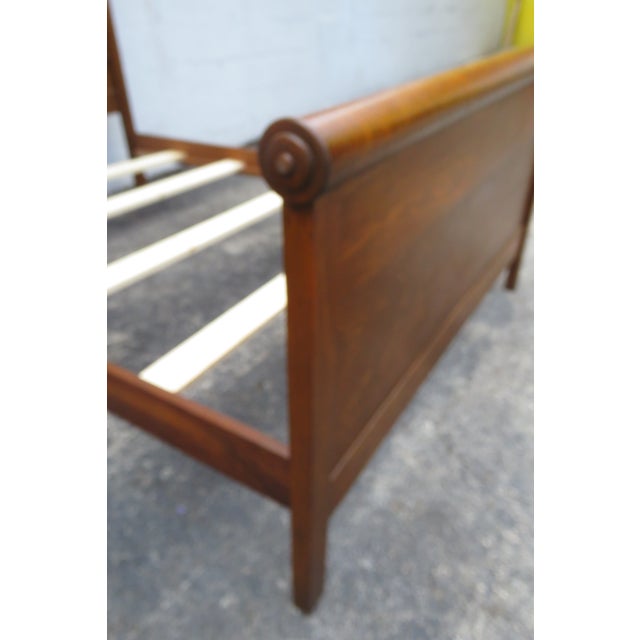 Early 1900s Phoenix Furniture Carved Oak Extra Tall Full Size Bed 6041 For Sale - Image 10 of 15