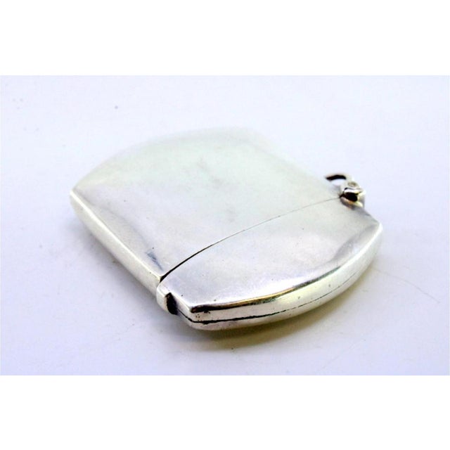 Plain Silver Matchbox with Hanging Ring For Sale - Image 3 of 7