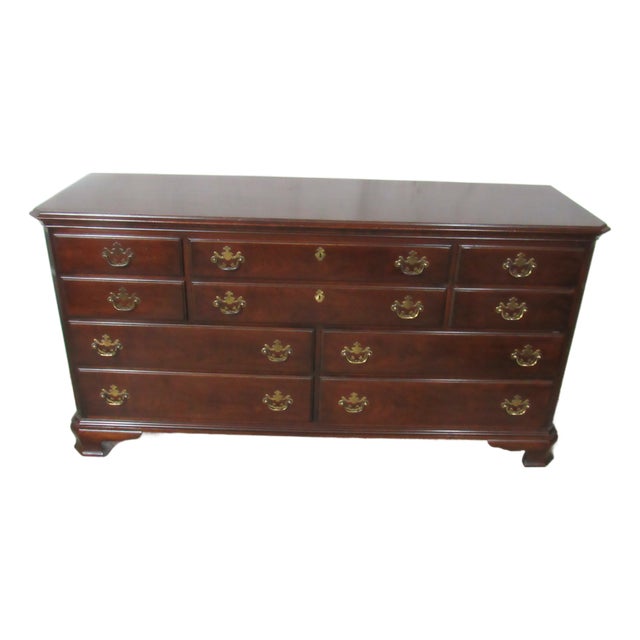 1980s Drexel Dresser Designer Mahogany Chippendale For Sale