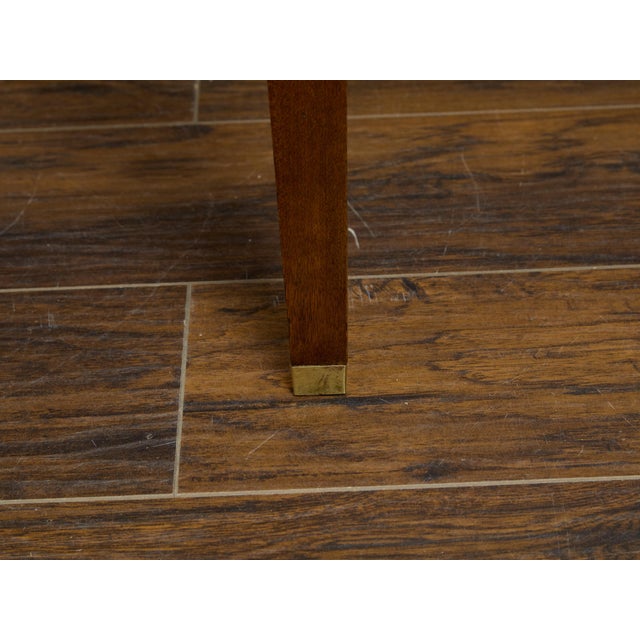 French 19th Century Walnut Table with Marble Top, Single Drawer and Tapered Legs For Sale In Atlanta - Image 6 of 10