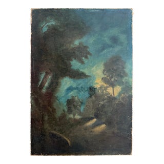 Antique French Landscape Painting Signed For Sale