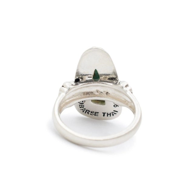 Late 20th Century Vintage 925 Sterling Silver Roped Turqouise Cocktail Ring For Sale - Image 5 of 8