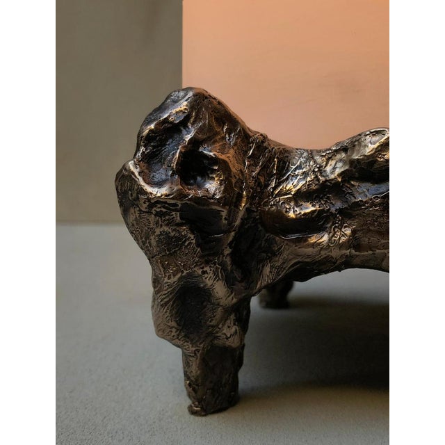 Nova Table Lamp in Patinated Cast Bronze by William Guillon For Sale - Image 9 of 18