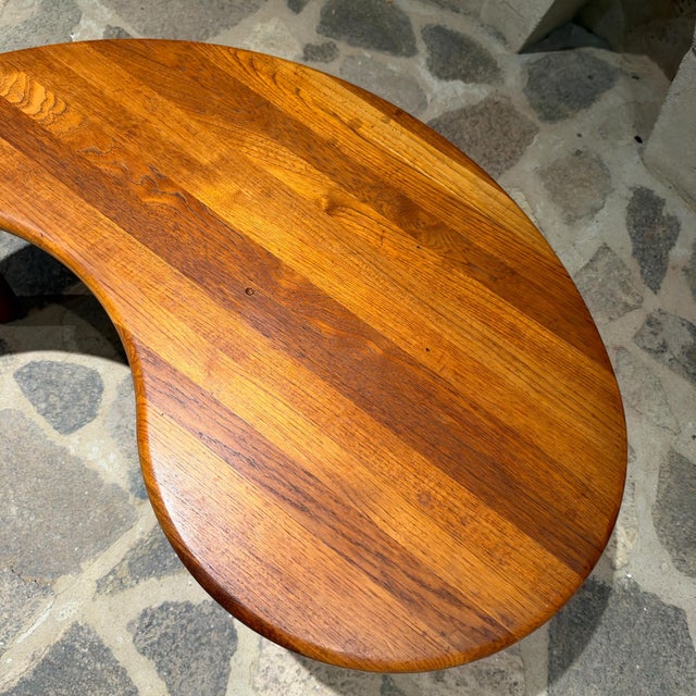 Solid Teak Wood Coffee or Side Table in a Kidney Shape Mid Century Modern For Sale - Image 9 of 16