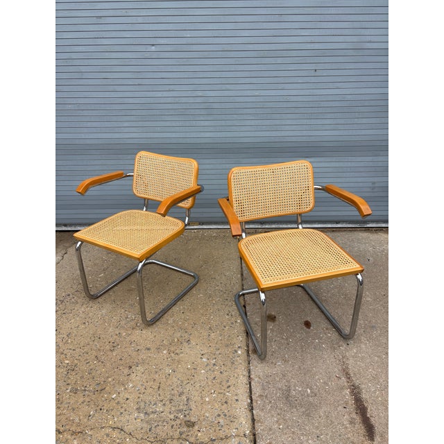 1980s 1980s Set of 6 Cesca Chairs Attributed to Marcel Breuer For Sale - Image 5 of 10