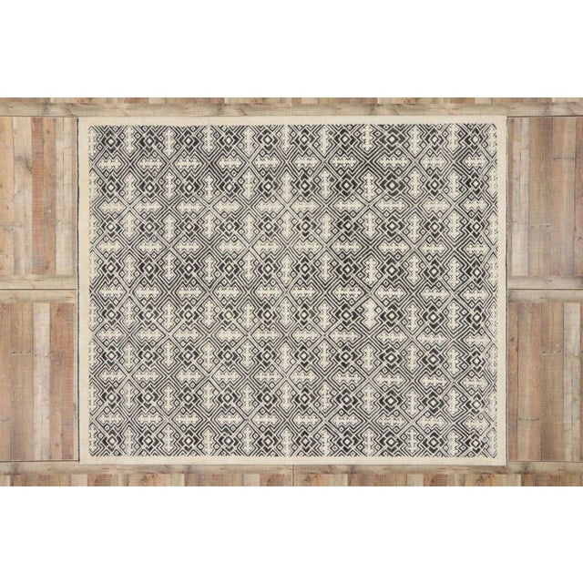 Contemporary Moroccan Style Souf Rug With Raised Design - 08'01 X 10'00 For Sale - Image 9 of 10