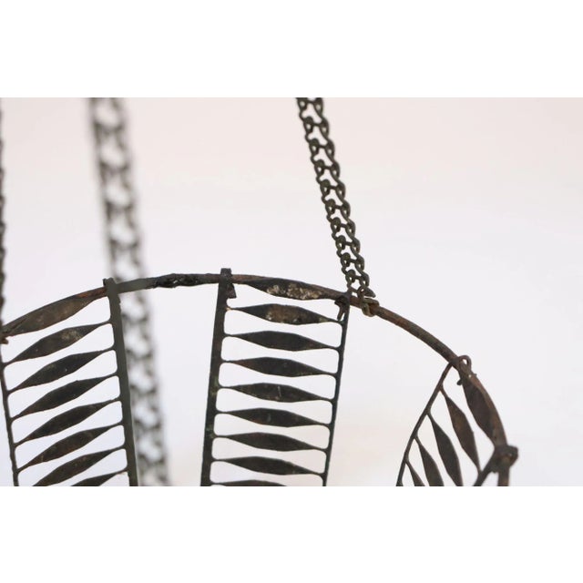 Antique American Primitive Hanging Wire Egg Basket / Planter For Sale - Image 15 of 18