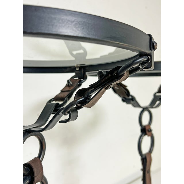 Late 20th Century Hermes Style Trompe l'Oeil Equestrian Strap Side Tables - A Pair For Sale - Image 5 of 9