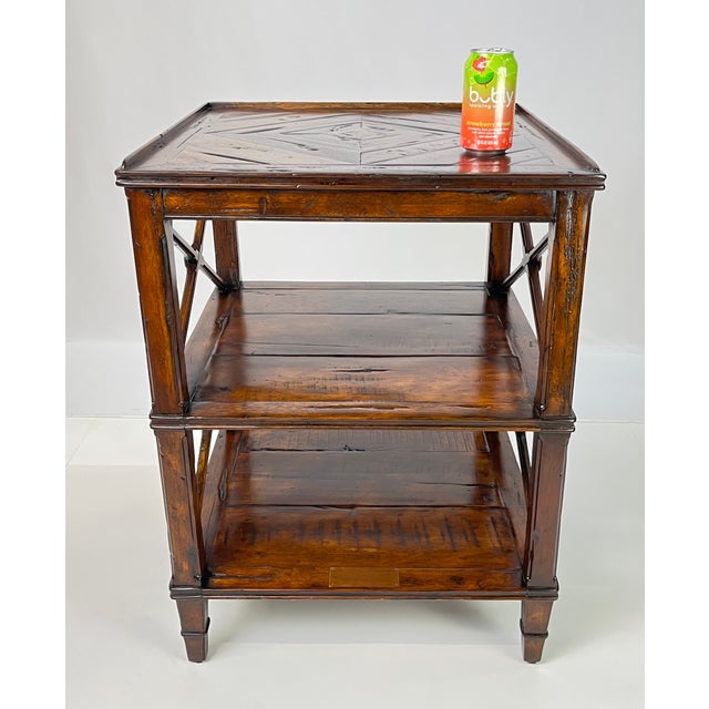Theodore Alexander Castle Bromwich Parquetry Three-Tier Side Table For Sale - Image 10 of 14