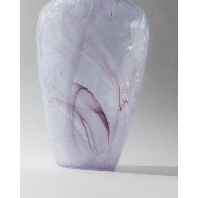 Large Vintage Vase in Lilac and White Swirl Glass, 1970s For Sale - Image 6 of 11