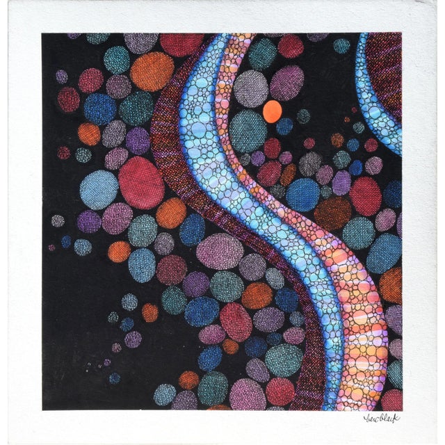 1960s Color in Motion - Pointillist Abstract by Ben Black For Sale - Image 5 of 5