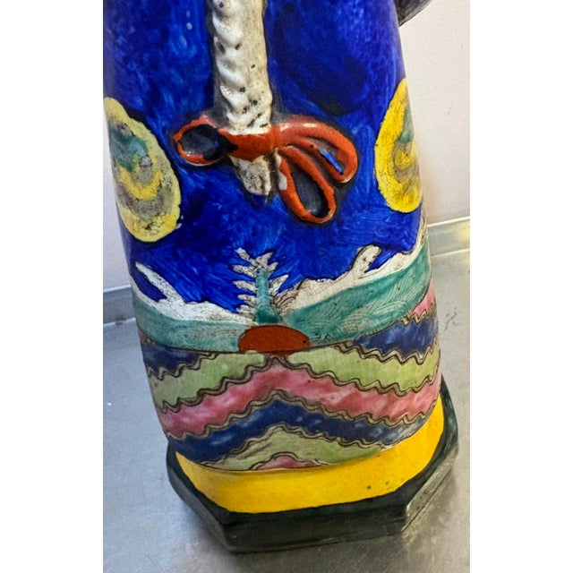 Mid 20th Century Mid-20th Century Chinese Hand-Painted Royal Man Figurine For Sale - Image 5 of 9