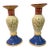 Pair of Vintage Pfaltzgraff Pistoulet Hand Painted Floral Colorful Ceramic Pistoulet Candle Sticks For Sale