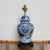 Vintage Blue & White Chinoiserie Dragon Ginger Jar Table Lamp on Black Stand For Sale In Richmond - Image 6 of 7
