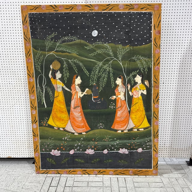 Exquisite Traditional Indian Miniature-Style Landscape Painting Add a touch of global culture, history, and serene...