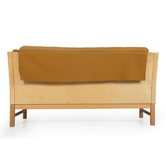 Mid-Century Modern Danish Modern Leather, Tweed & Oak Sofa Model Ej 315 by Erik Jorgensen For Sale - Image 3 of 18