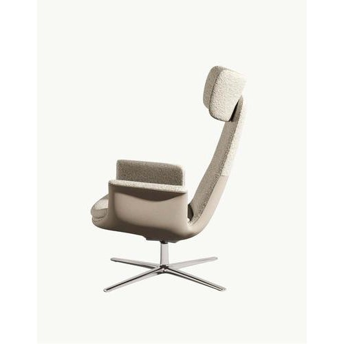 Contemporary White Odyssey Armchair with Adjustable Headrest & Leather & Fabric Finish by Eugeni Quitllet for BD, 2023 For Sale - Image 3 of 8