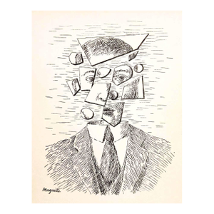 1966 Rene Magritte Lithograph 6 Self Portrait Aube a l'Antipode