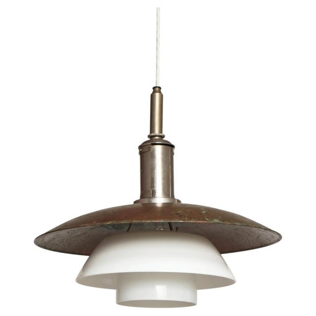 Scandinavian Modern 4/4 Pendant Light in Copper and Glass by Poul Henningsen for Louis Poulsen, 1930s For Sale - Image 17 of 17