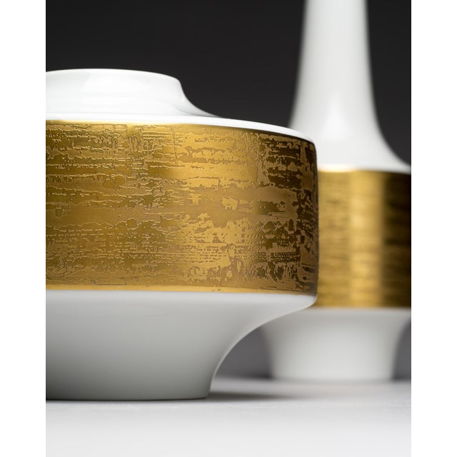 White and Gilt Porcelain Vases by Heinrich Selb, Germany, 1960s, Set of 2 For Sale - Image 11 of 18