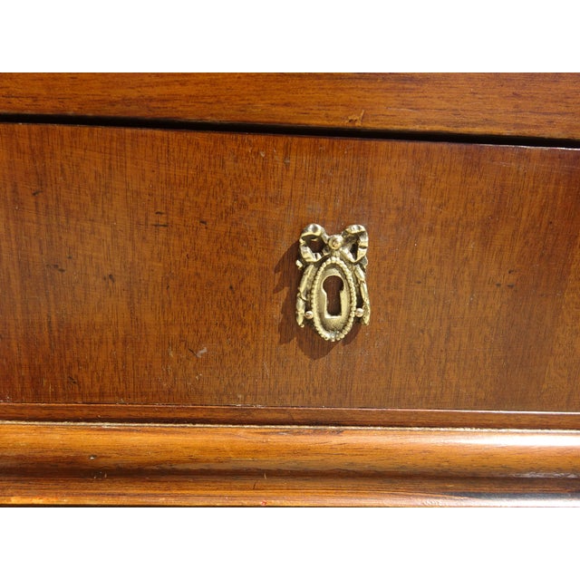 Brown Chest of 4 Drawers in Light Wood, 1980s For Sale - Image 8 of 18