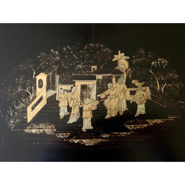 Chinoiserie Mid 20th Century Chinoiserie Paper Mache Gilt Bees Tray For Sale - Image 3 of 12