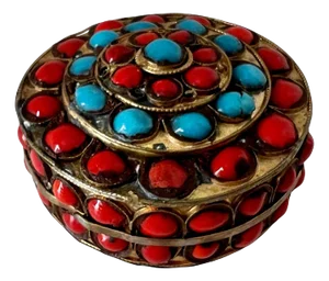 Oriental Brass Bead Stash or 420 Box