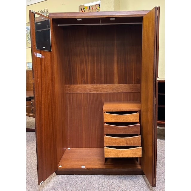 Wood Teak Armoire by White & Newton C1960's Mid Century Modern. Uk Import For Sale - Image 7 of 13