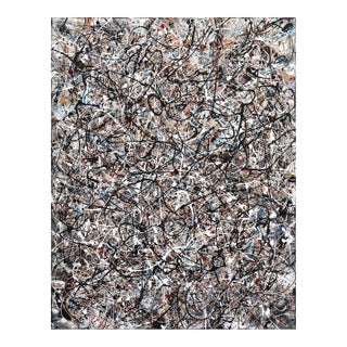 Winter Blue - Abstract Jackson Pollock-Style Artworks Modern Black and White Expressionist Original Painting by Marc Raphael For Sale