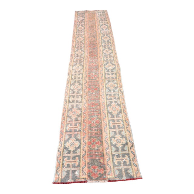 Vintage Hand Knotted Floral Oushak Rug For Sale